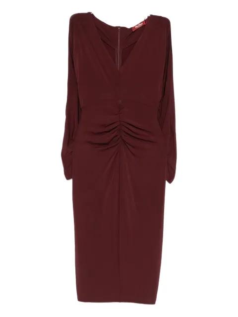 ruched-detail long-sleeve midi dress by MAX MARA