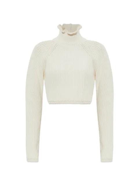 ruffled-neck sweater by MAX MARA