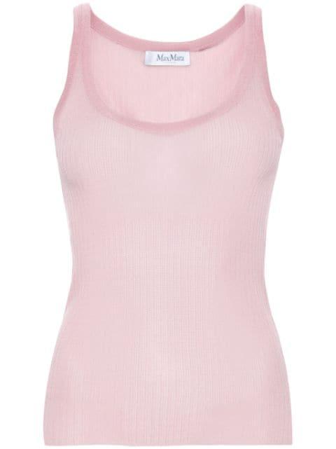 semi-sheer fine-ribbed top by MAX MARA