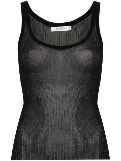 semi-sheer fine-ribbed top by MAX MARA
