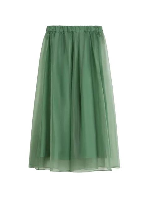 sheer-panel elasticated-waist skirt by MAX MARA
