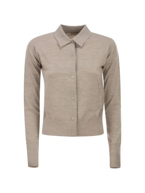 shirt collar cropped wool cardigan by MAX MARA