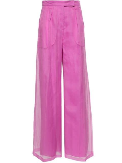 silk sheer straight trousers by MAX MARA
