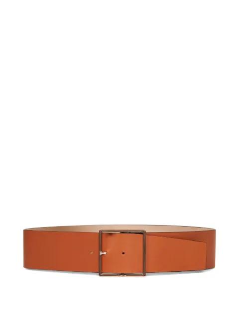 square-buckle leather belt by MAX MARA