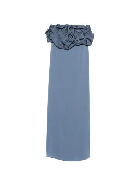 strapless ruffled-bodice maxi dress by MAX MARA
