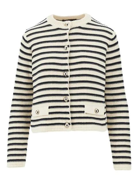striped button cardigan by MAX MARA
