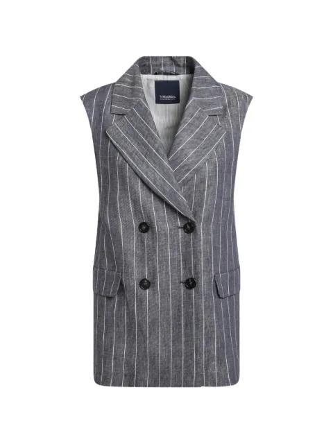 striped button vest by MAX MARA