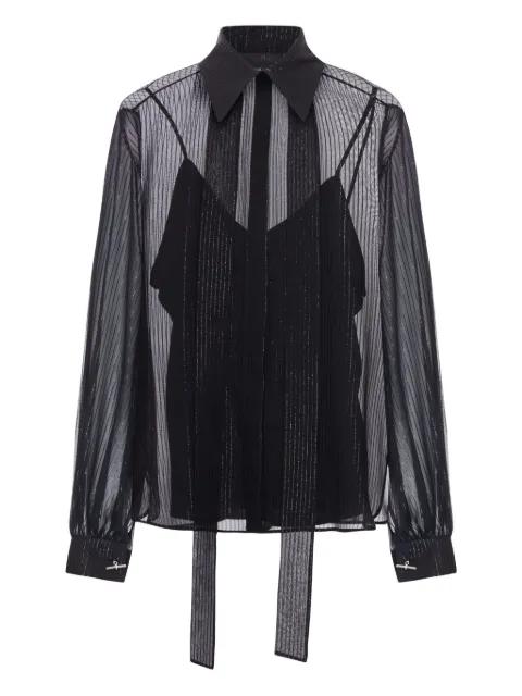striped silk chiffon shirt by MAX MARA