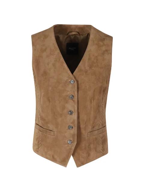 suede whipstitch waistcoat by MAX MARA