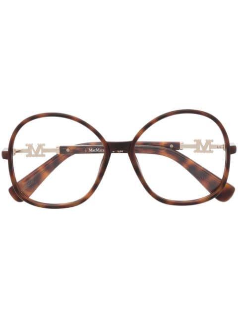 tortoiseshell-effect oversized glasses by MAX MARA