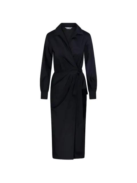 wrap-style long-sleeve midi dress by MAX MARA