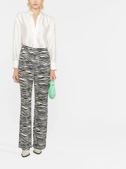 zebra-print straight-leg trousers by MAX MARA
