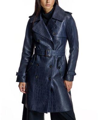 Croc Stamped Leather Trench by MAXIMILIAN