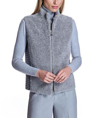 Mixed-Media Shearling Vest by MAXIMILIAN