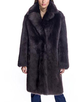 Shearling Coat with Notch Collar by MAXIMILIAN