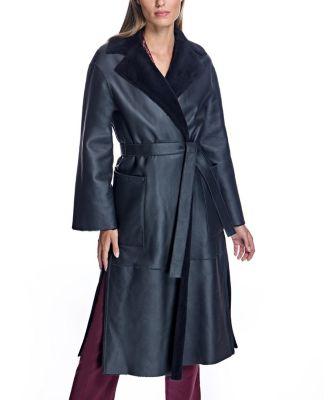 Shearling Lamb Wrap Coat by MAXIMILIAN
