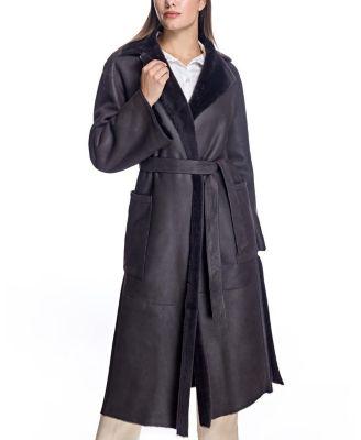 Shearling Lamb Wrap Coat by MAXIMILIAN