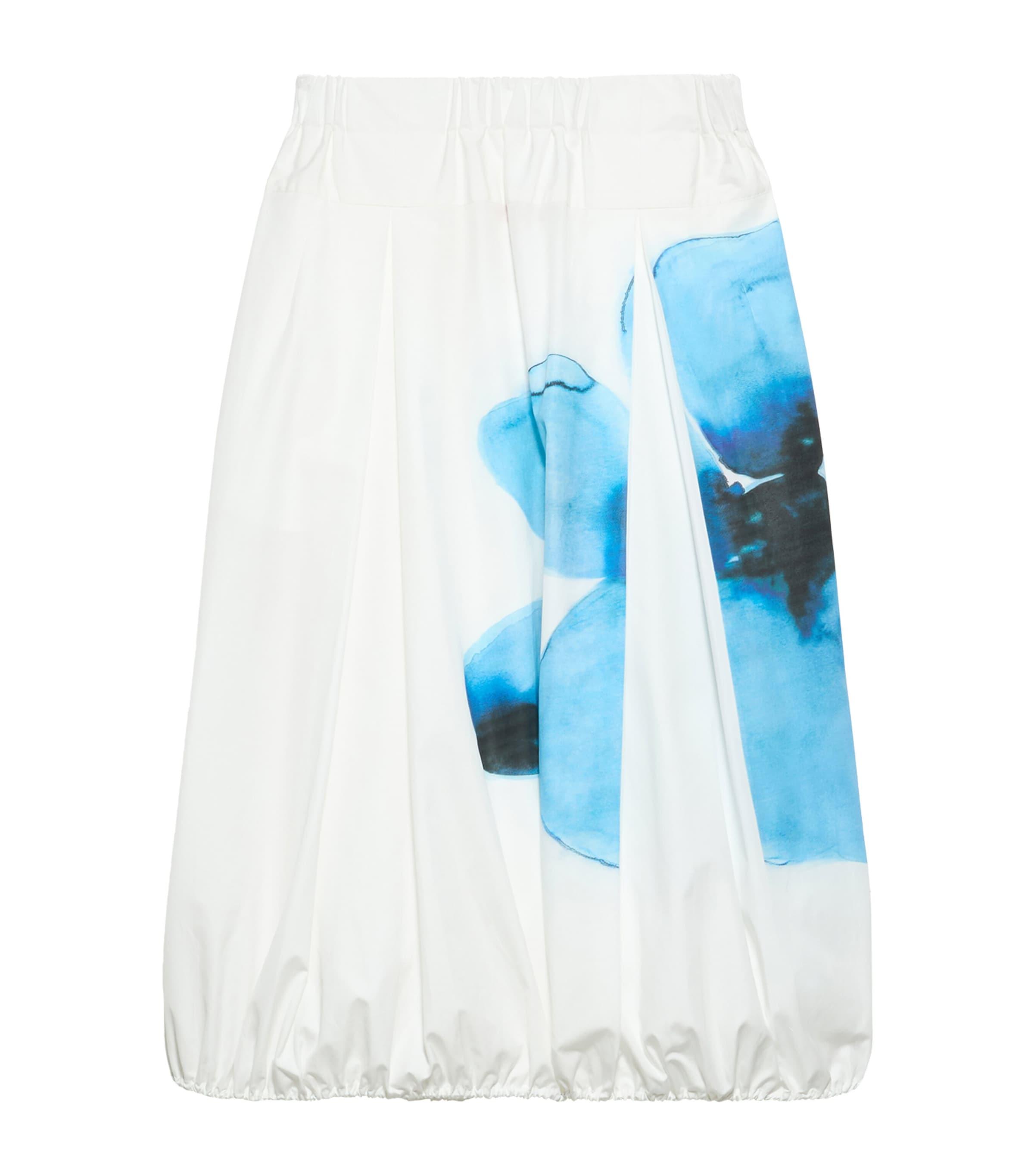 MAX&Co. Cotton Floral Print Midi Skirt by MAX&CO.
