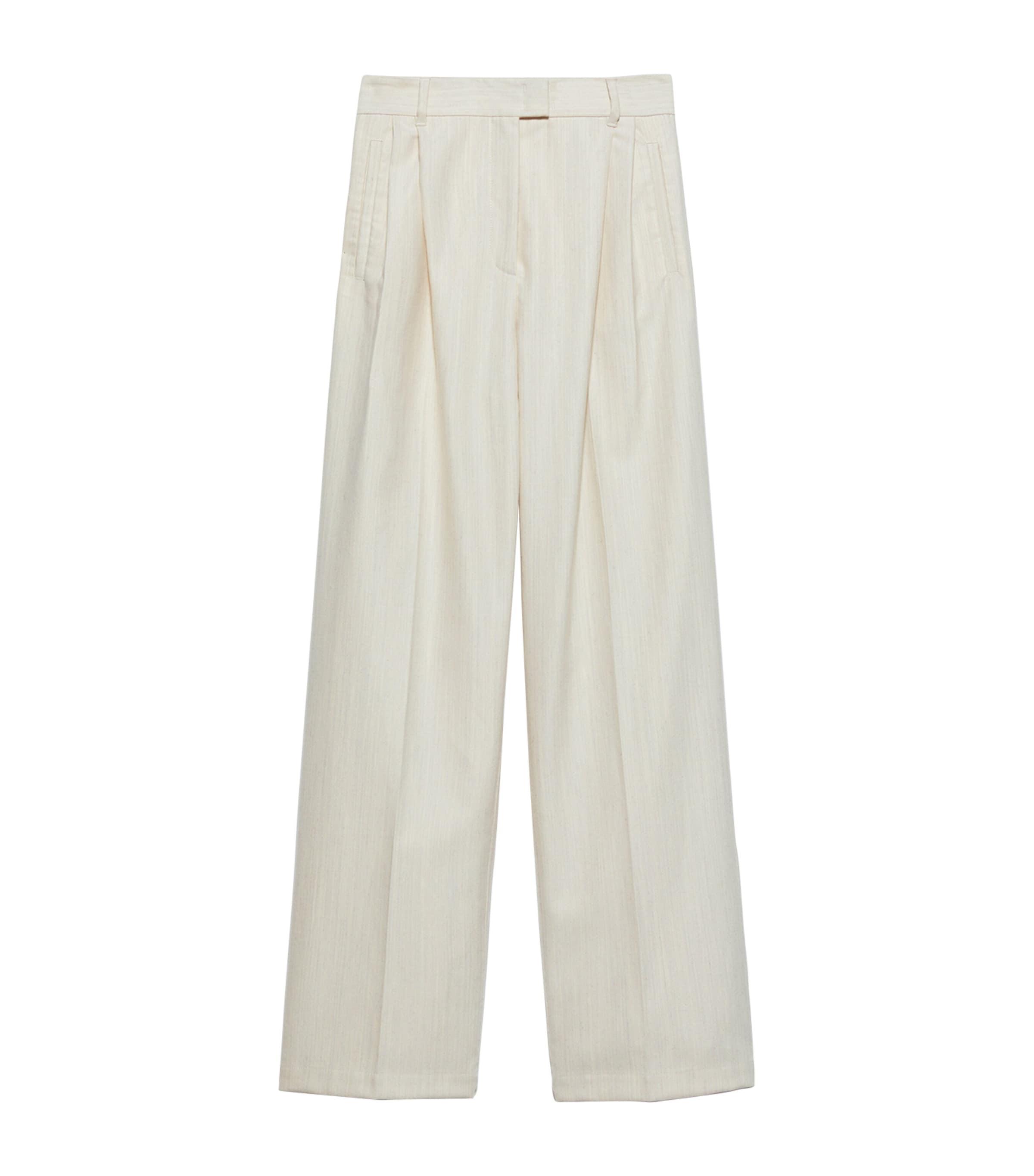 MAX&Co. Cotton-Wool Straight Trousers by MAX&CO.