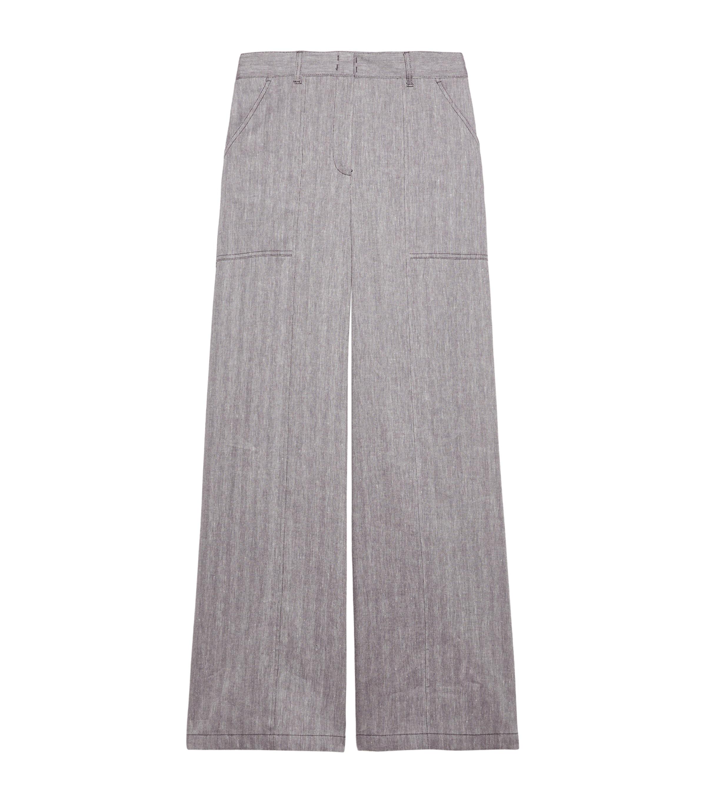MAX&Co. Linen-Cotton-Blend Chevron Trousers by MAX&CO.