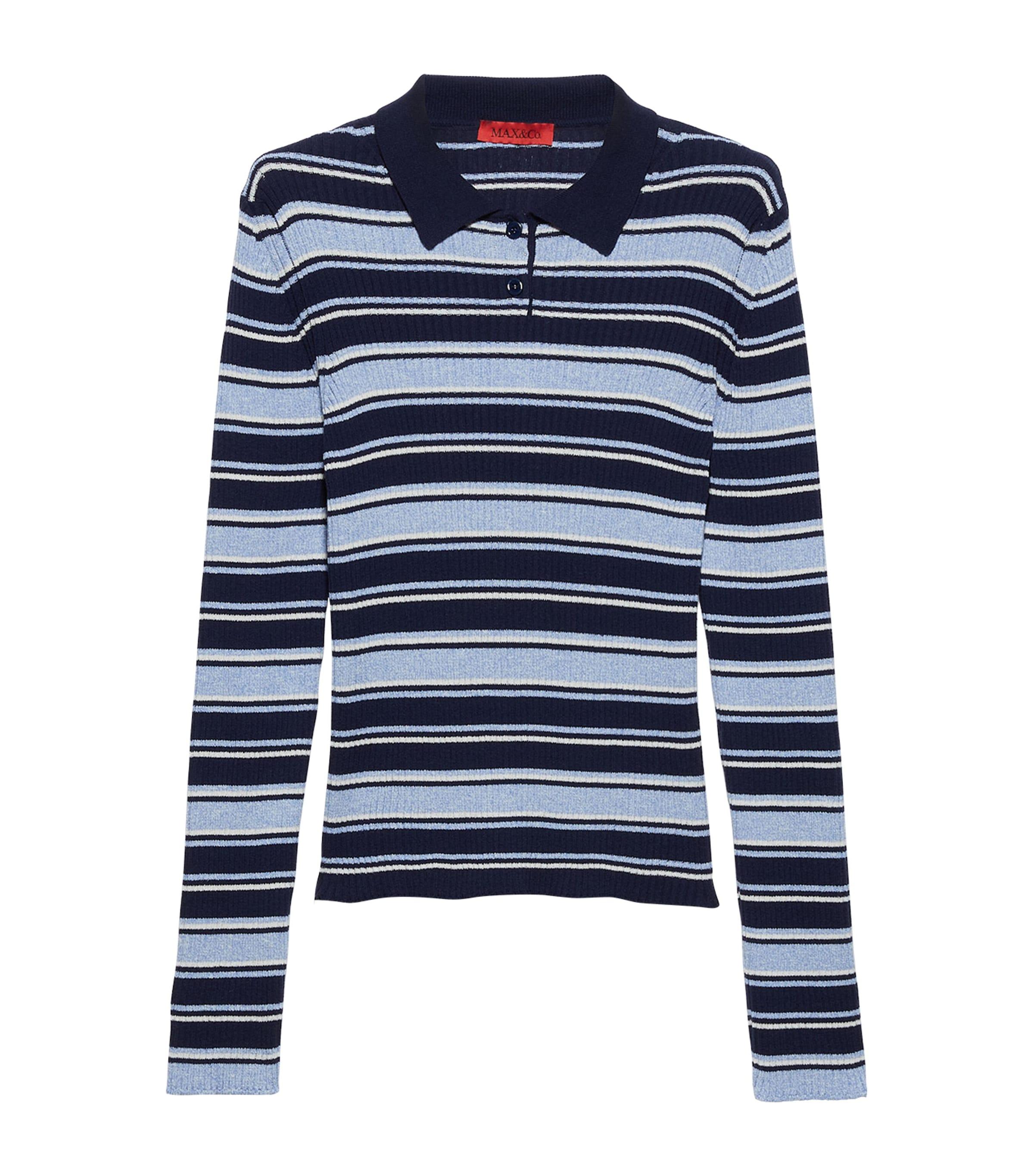 MAX&Co. Rib-Knit Stripe Polo Sweater by MAX&CO.