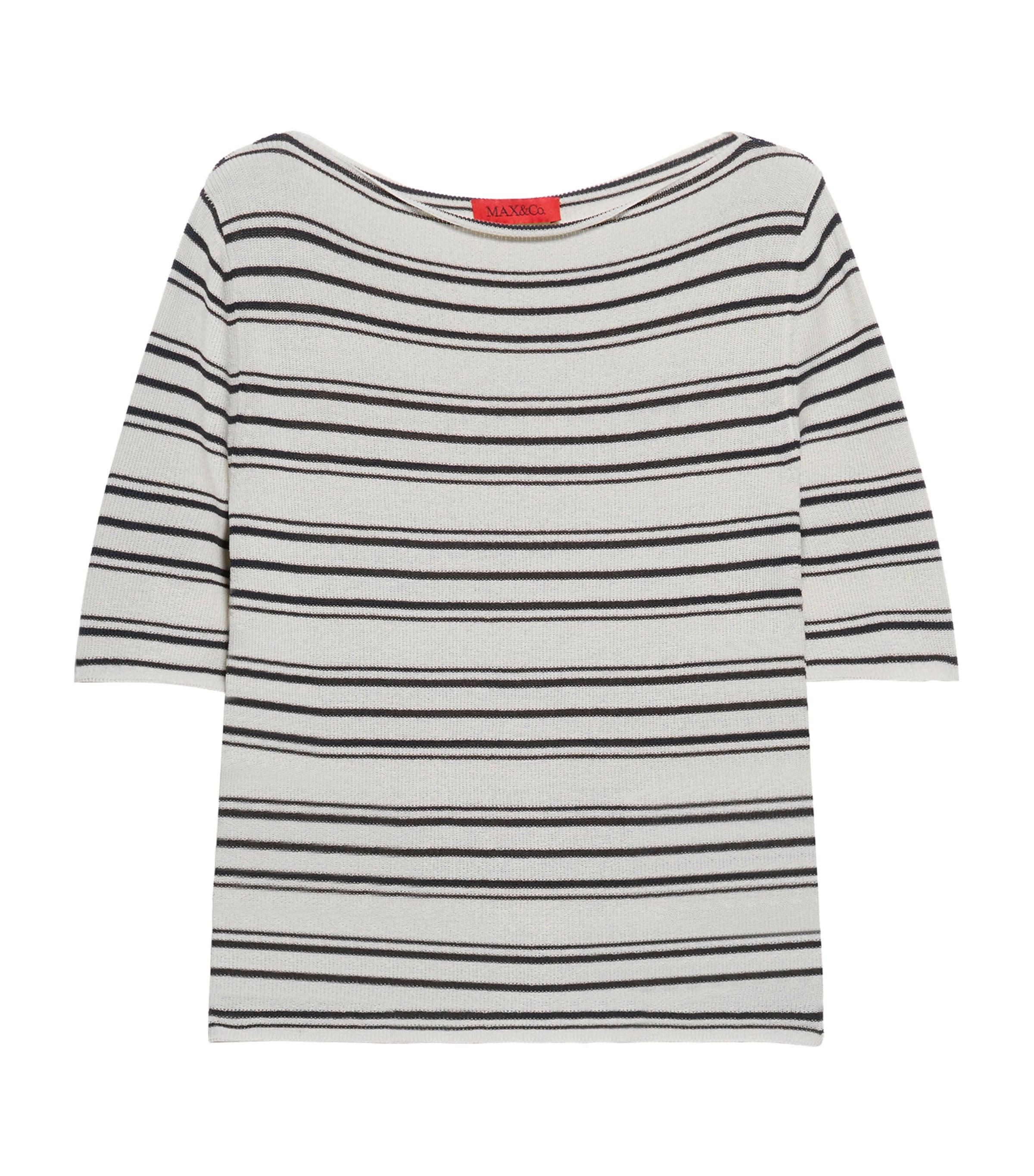 MAX&Co. Stripe Boat-Neck Crop Top by MAX&CO.