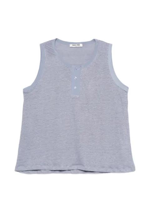 button-embellishment sleeveless top by MAX&MOI