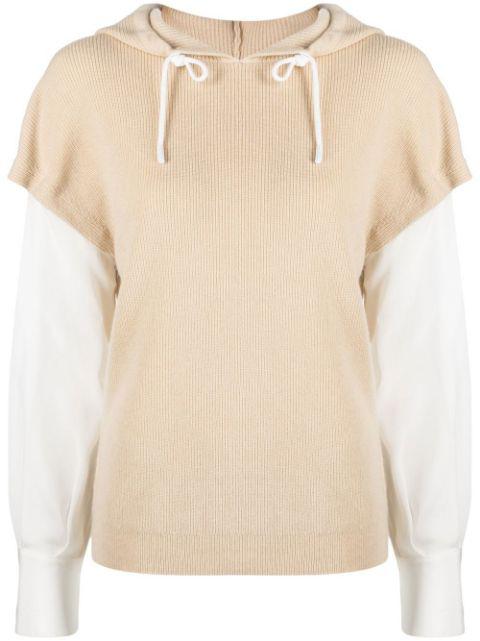 two-tone drawstring hoodie by MAX&MOI