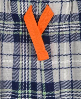 Boys' 6-18 Crewneck Top & Plaid Pants, 2-Piece Pajama Set by MAX&OLIVIA