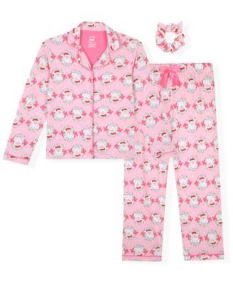 Girls 6X-16 3-Piece Coat, Pants and Scrunchie Pajama Set by MAX&OLIVIA Girls 6X-16 3-Piece Coat, Pants and Scrunchie Pajama Set by MAX&OLIVIA