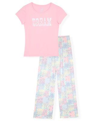 Girls' 7-16 Short-Sleeve Top and Pajama Pants, 2-Piece Set by MAX&OLIVIA