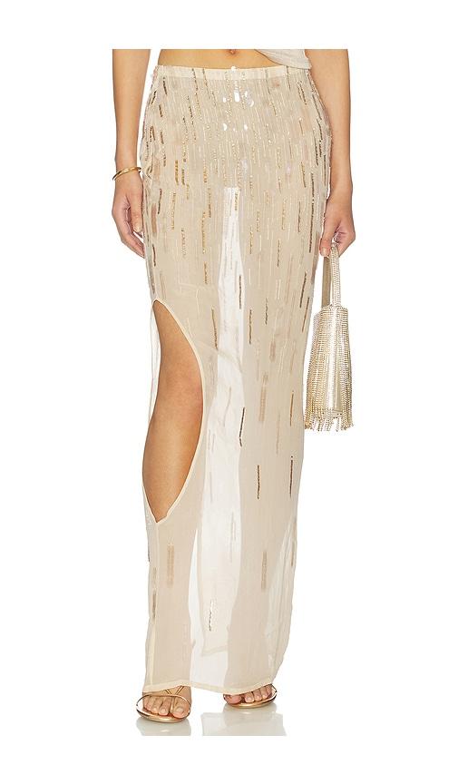 MAY MASHIAH Florence Skirt in Metallic Gold by MAY MASHIAH