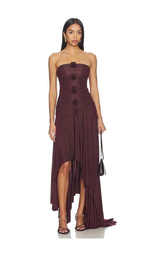 Maygel Coronel Andi Dress in Burgundy by MAYGEL CORONEL