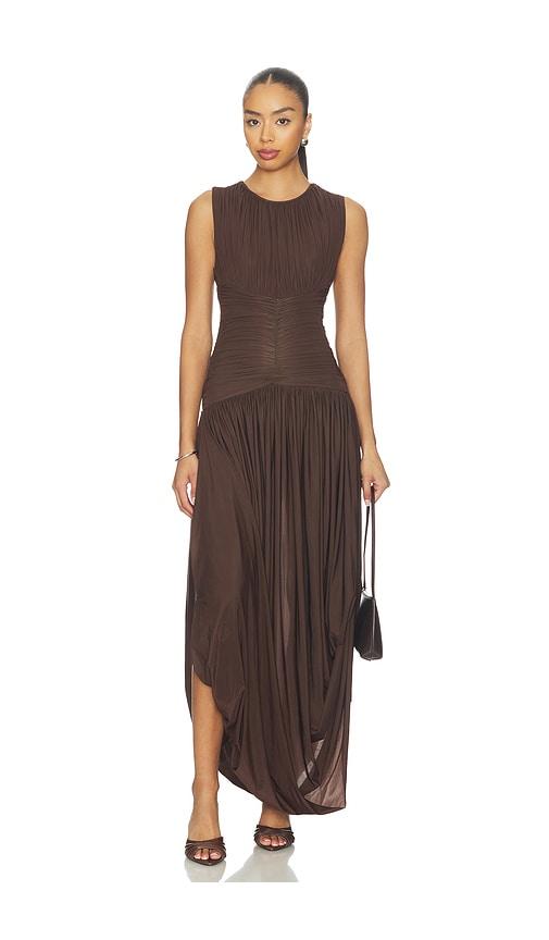 Maygel Coronel Atrio Dress in Brown by MAYGEL CORONEL
