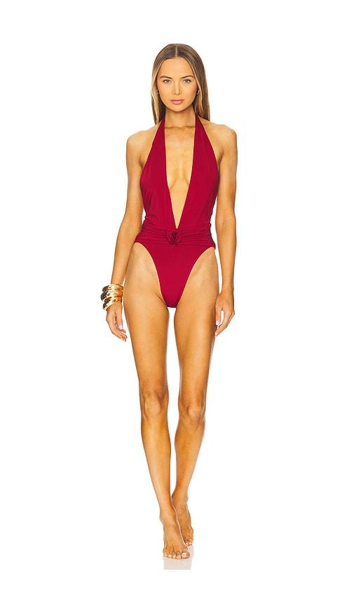 Maygel Coronel Cipres One Piece Swimsuit in Red by MAYGEL CORONEL
