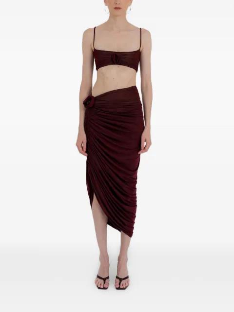 Medusa draped skirt set by MAYGEL CORONEL
