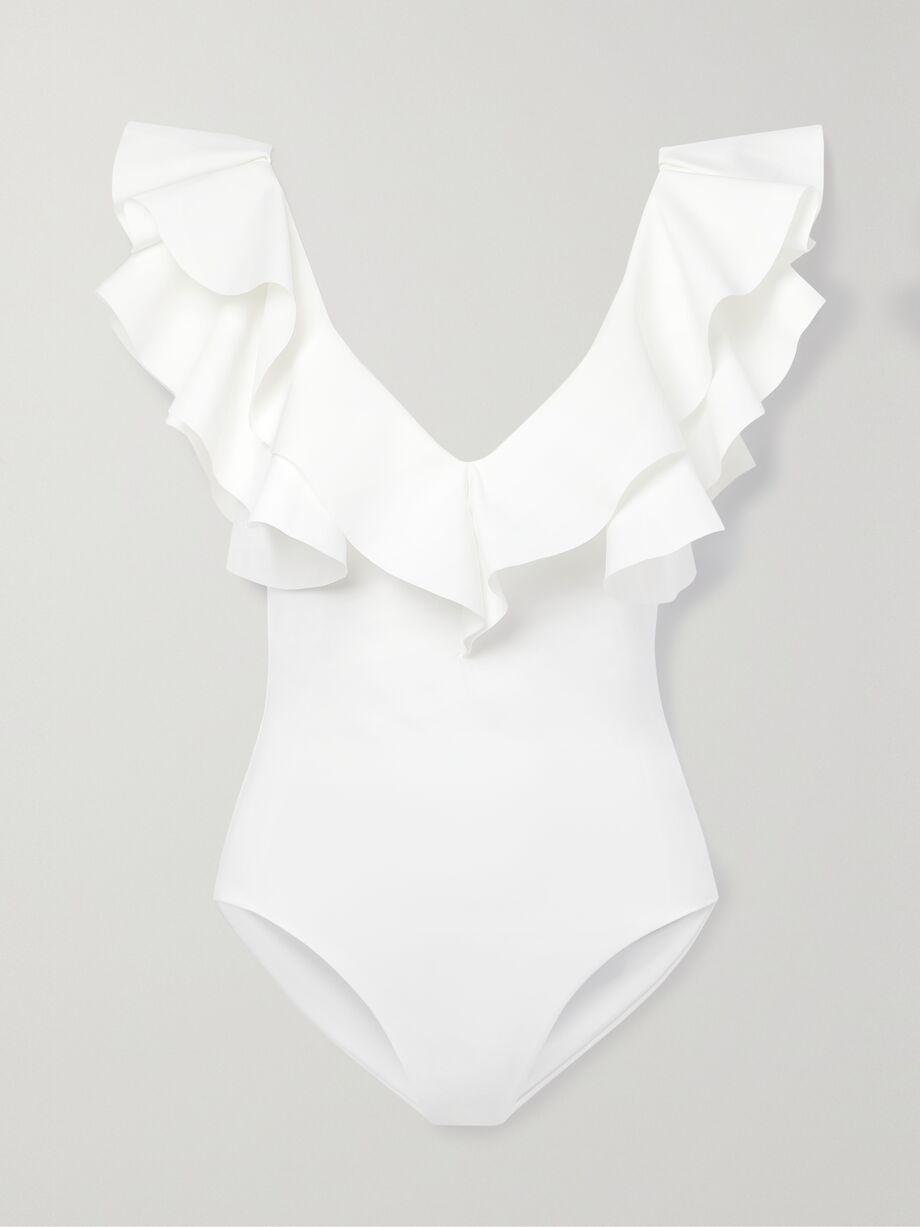 + NET SUSTAIN Santa ruffled swimsuit by MAYGEL CORONEL