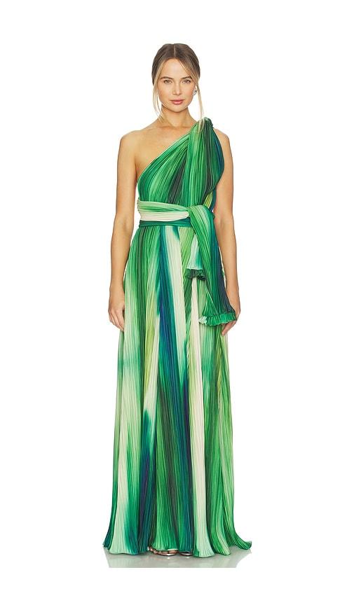 Mayle Vasquez Affluent Maxi Dress in Green by MAYLE VASQUEZ