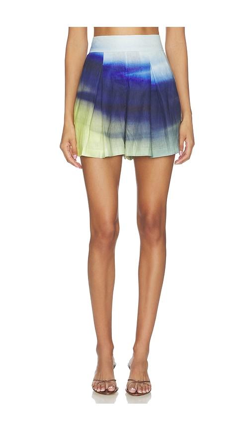 Mayle Vasquez Serenito Short in Blue,Green by MAYLE VASQUEZ