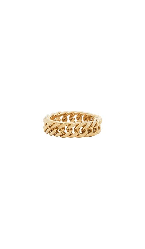 Mazin Jewels Chain Link Ring in Metallic Gold by MAZIN JEWELS