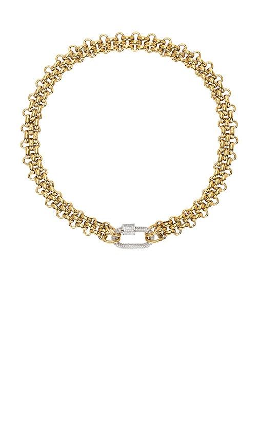 Mazin Jewels Jackie Necklace in Metallic Gold by MAZIN JEWELS