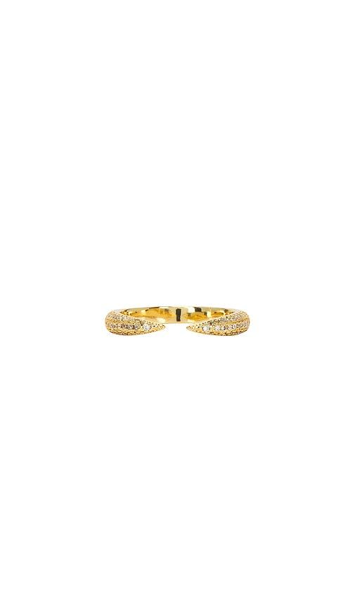 Mazin Jewels Open Rivet Ring in Metallic Gold by MAZIN JEWELS