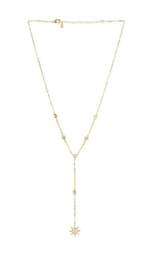 Mazin Jewels Starburst Lariat in Metallic Gold by MAZIN JEWELS
