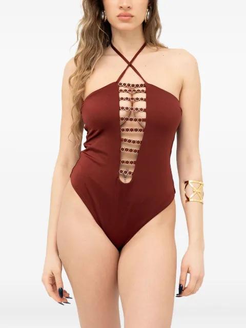 Margherita ring-detail halter swimsuit by MAZZEI