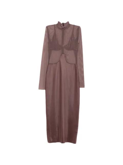 mesh-panelled long-sleeve dress by MAZZEI