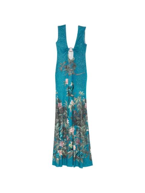 patterned cut-out maxi dress by MAZZEI