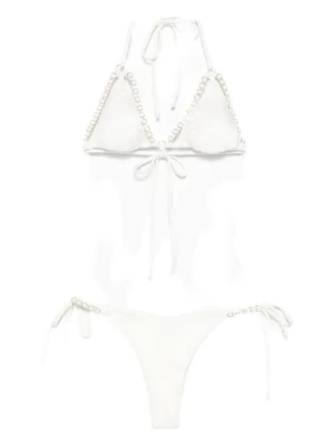 ring-embellished triangle bikini by MAZZEI