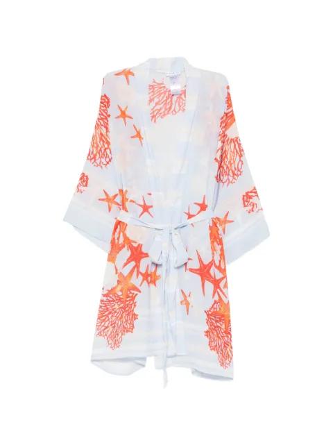 starfish-print wrap coat by MAZZEI