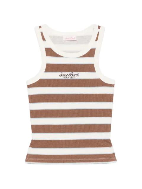 Ada cable-knit contrast-trim tank top by MC2 SAINT BARTH
