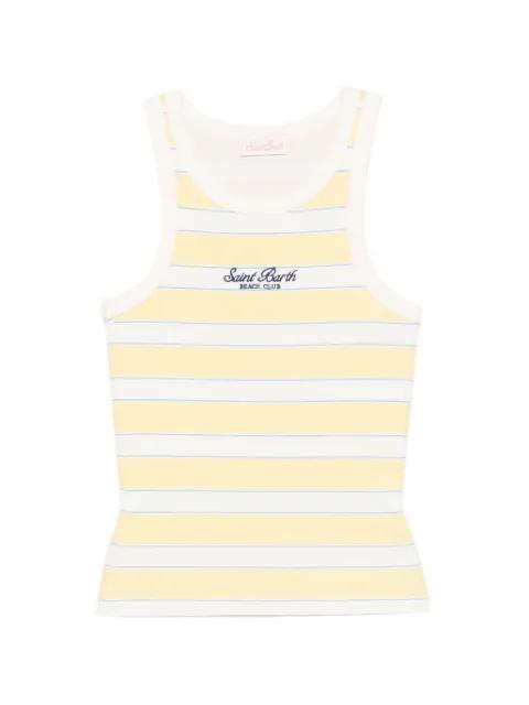 Ada striped logo-detail tank top by MC2 SAINT BARTH
